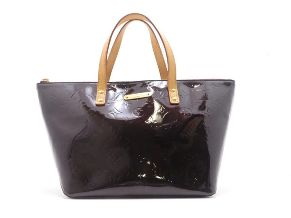 LOUIS VUITTON Bellevue Vernis Amarante Bag Handbag Monogram Brown